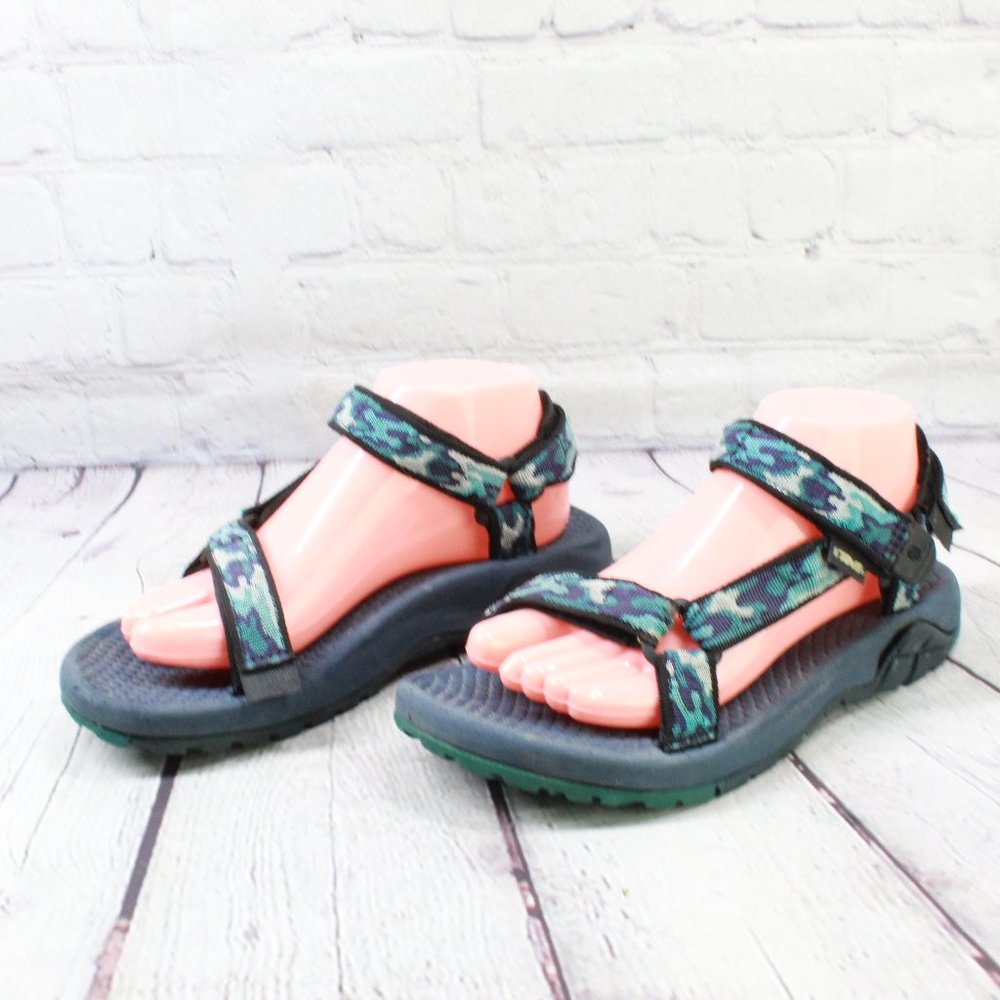 TEVA Blue Nylon Camo Water Sandals Hiking Shoes Size 8 - Picture 2 of 9
